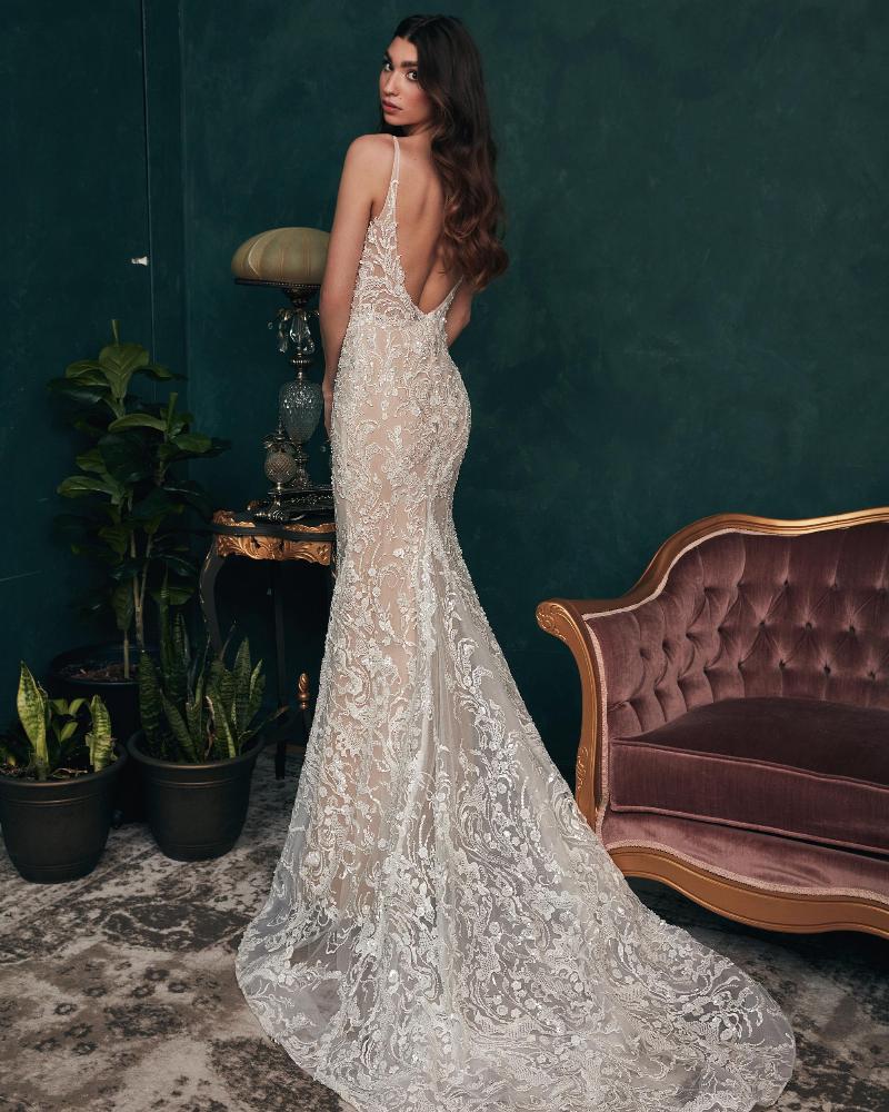 121227 backless beaded wedding dress with overskirt and sheath silhouette2